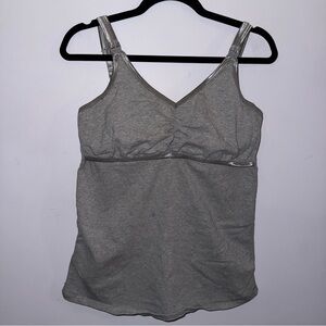 Rumina hands free pumping & nursing tank size large gray